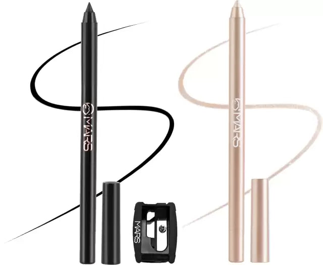 MARS Won't smudge Won't budge Smooth Glide Matte Kajal | Long Stay & Water Proof (1.4g) COMBO