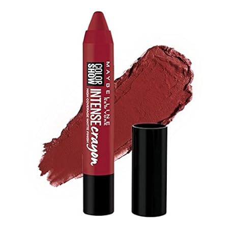 Maybelline New York Color Show Intense Lip Crayon, Matte Finish - Intense Red, 3.5g