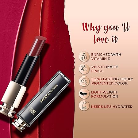 FACES CANADA Velvet Matte Lipstick Sunset 11 3.5gm  (Red, 3.5 g)