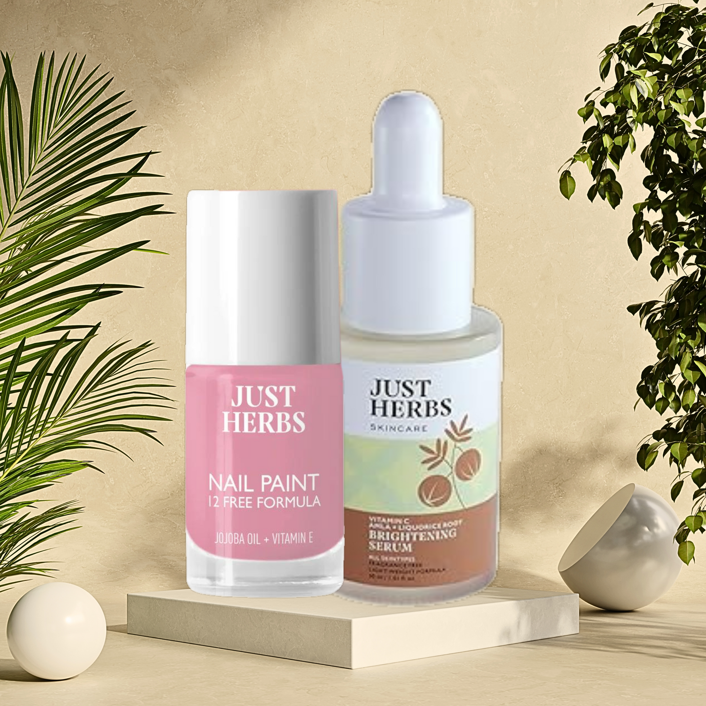 Just Herbs 12 Chemical Free Formula Nail Polish & Just herbs Amla Vitamin C Face Serum