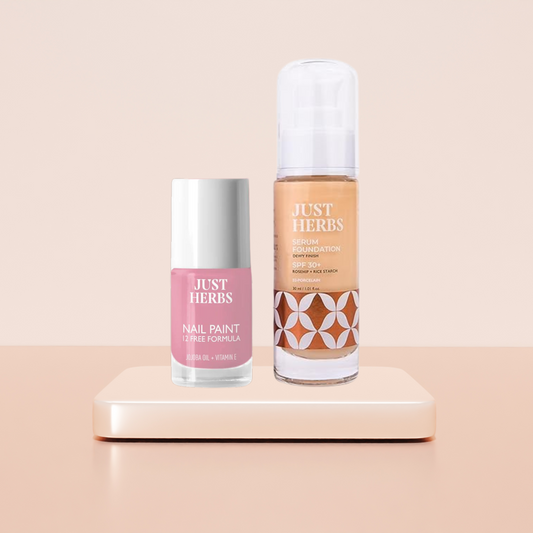 Just Herbs 12 Chemical Free Formula Nail Polish & Just Herbs Serum Foundation SPF30+