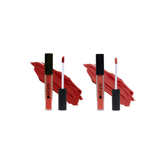 PULPP Combo of Matte & Glossy Lipstick for women 3.5 ml (Pack of 2) Hydrating and long-lasting, Perfect for Everyday Wear(Fuchsia Magenta(Matte) & Caramel(Gloss)