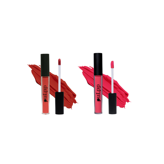 PULPP Combo of Matte Lipstick for women 3.5 ml (Pack of 2) Hydrating and long-lasting, Perfect for Everyday Wear Soft Peach(Matte) & Cotton Candy(Gloss)
